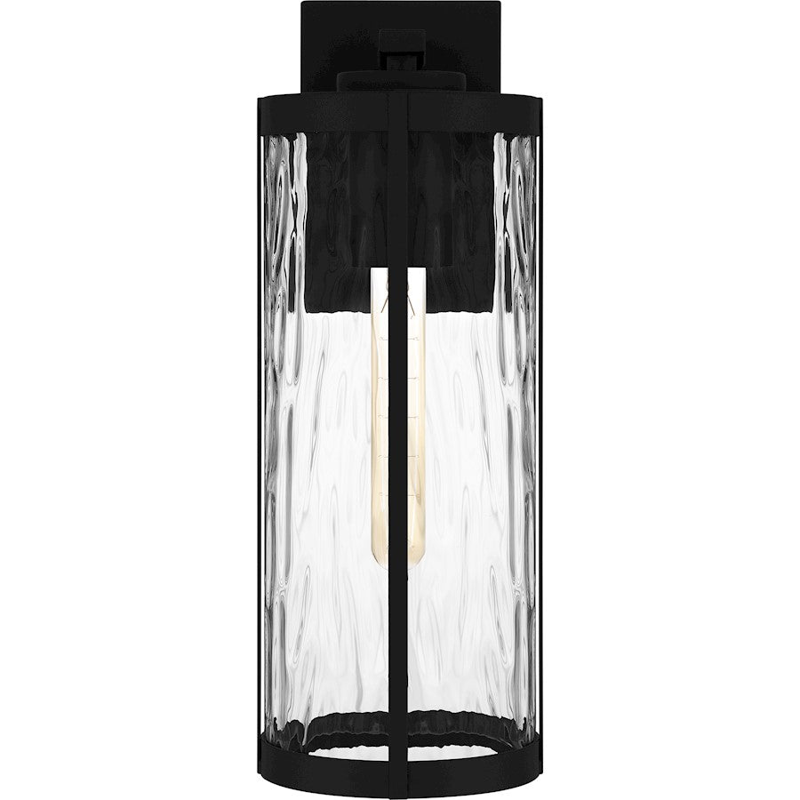 Culpo 1 Light Outdoor Lantern, Matte Black/Clear Water