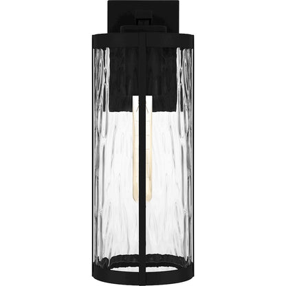 Culpo 1 Light Outdoor Lantern, Matte Black/Clear Water