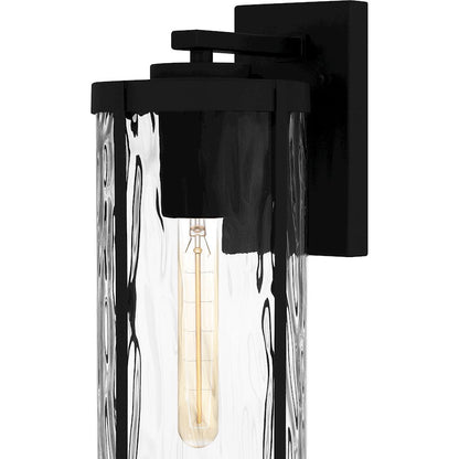 Culpo 1 Light Outdoor Lantern, Matte Black/Clear Water