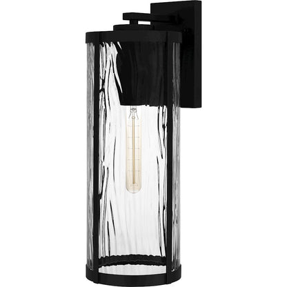 Culpo 1 Light Outdoor Lantern, Matte Black/Clear Water