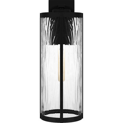 Culpo 1 Light Outdoor Lantern, Matte Black/Clear Water