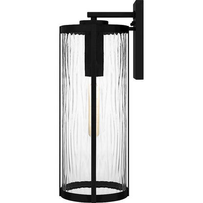 Culpo 1 Light Outdoor Lantern, Matte Black/Clear Water