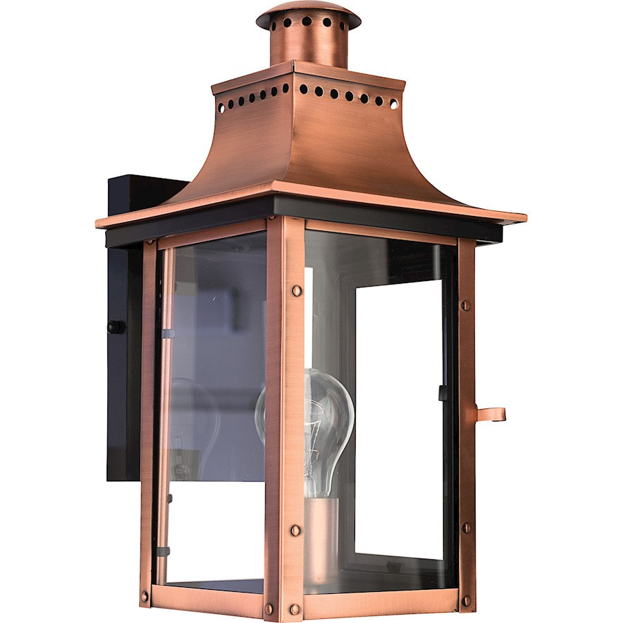 1 Light Chalmers Outdoor Wall Lantern, Aged Copper