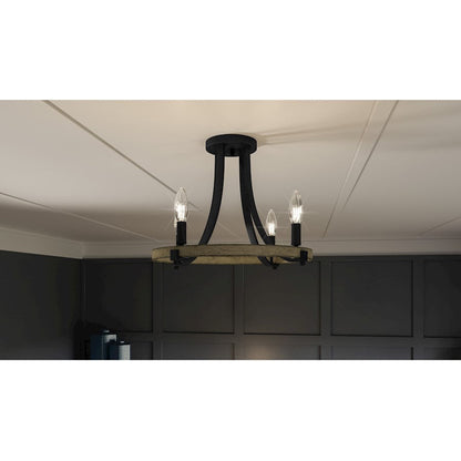 Colombes 4 Light Semi-Flush Mount, Grey Ash