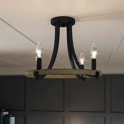 Colombes 4 Light Semi-Flush Mount, Grey Ash