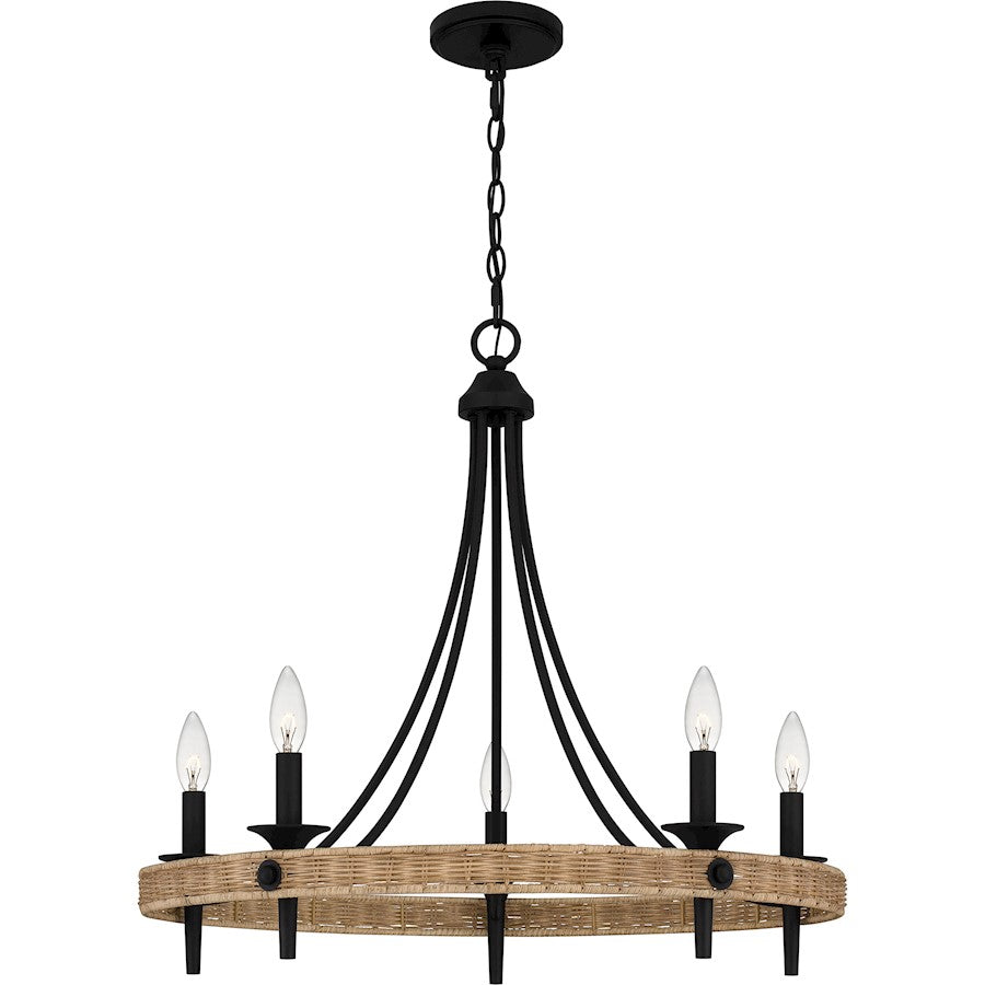 Catania 5 Light Chandelier, Matte Black