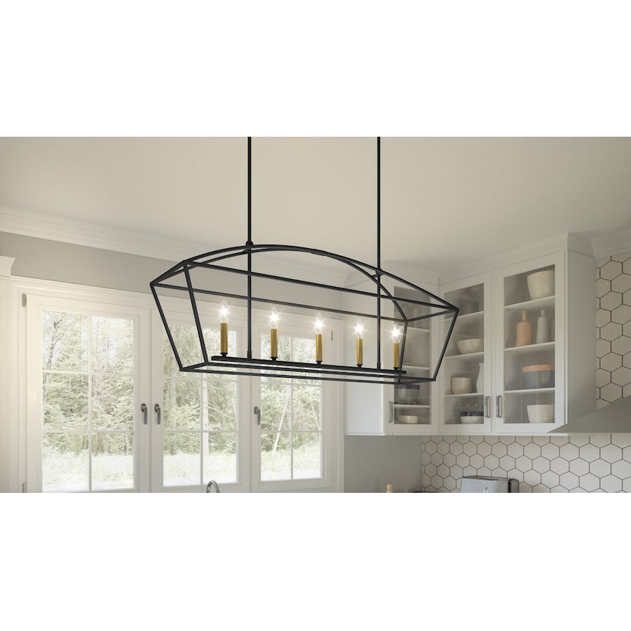 Quoizel Concho Bay 5 Light Island Light, Matte Black - COB540MBK