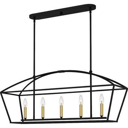 Concho Bay 5 Light Island Light, Matte Black