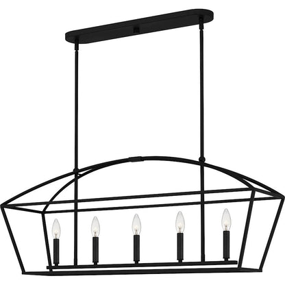 Concho Bay 5 Light Island Light, Matte Black