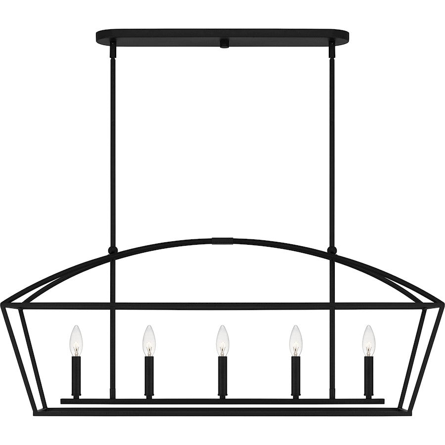 Concho Bay 5 Light Island Light, Matte Black