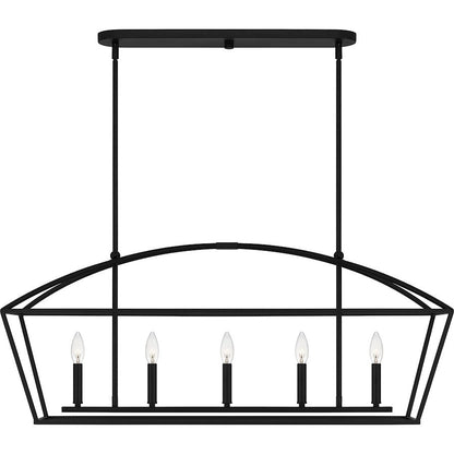 Concho Bay 5 Light Island Light, Matte Black