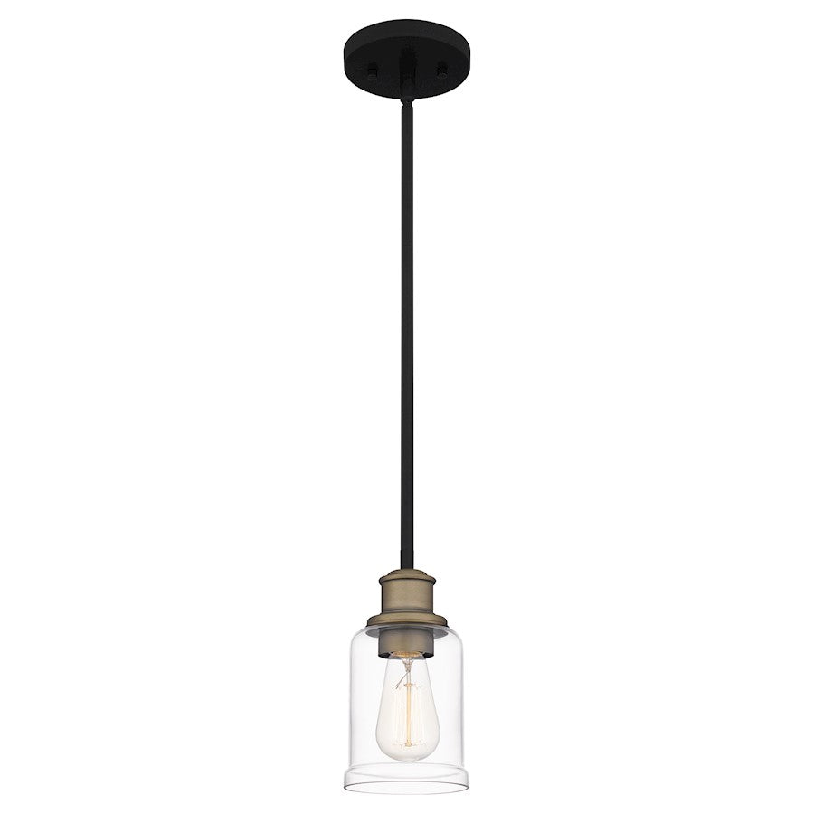 Cox 1 Light Mini Pendant, Matte Black/Clear