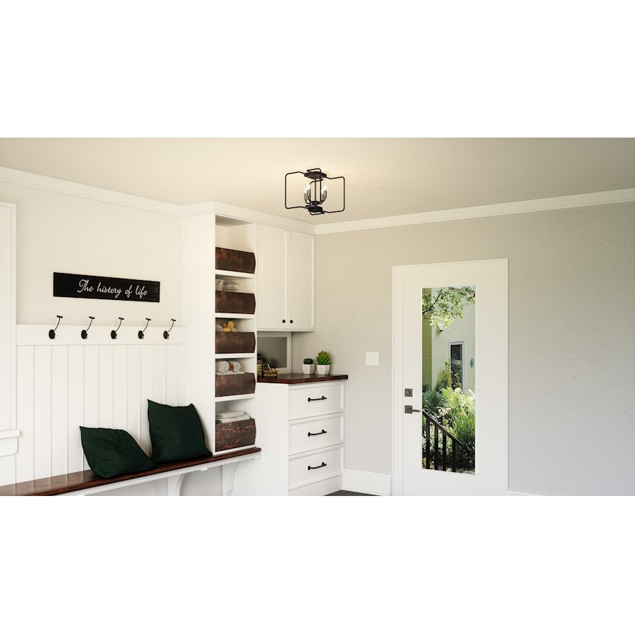 Cox 4 Light Semi-Flush Mount, Matte Black