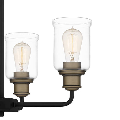 Cox  Chandelier, Matte Black/Clear