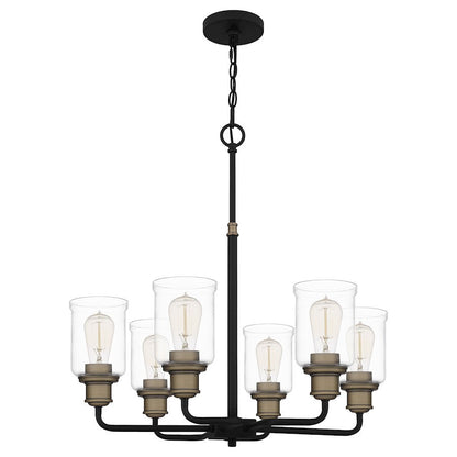 Cox  Chandelier, Matte Black/Clear