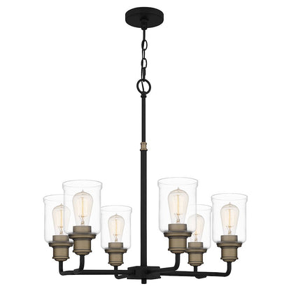 Cox  Chandelier, Matte Black/Clear