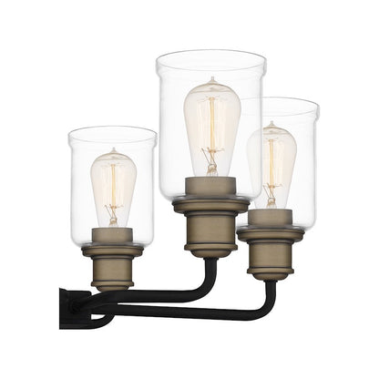 Cox  Chandelier, Matte Black/Clear