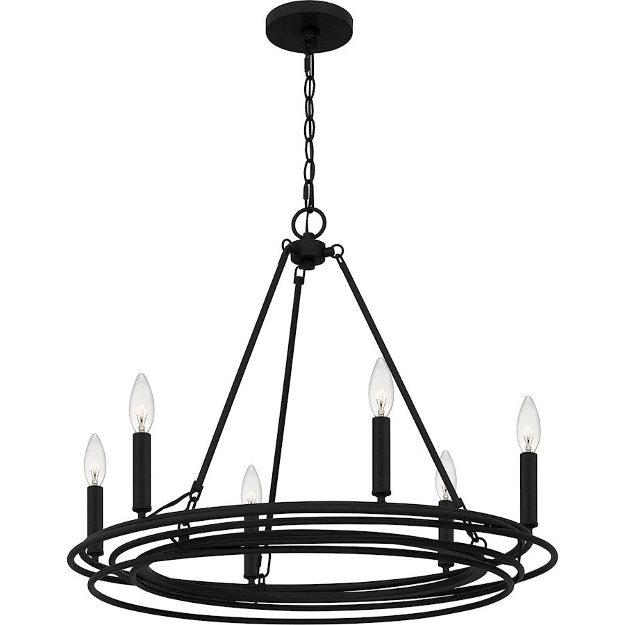 Calliope 6 Light Chandelier, Matte Black