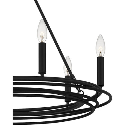 Calliope 6 Light Chandelier, Matte Black