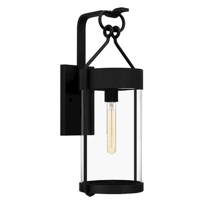 Corbin 1 Light Outdoor Lantern, Earth Black/Clear