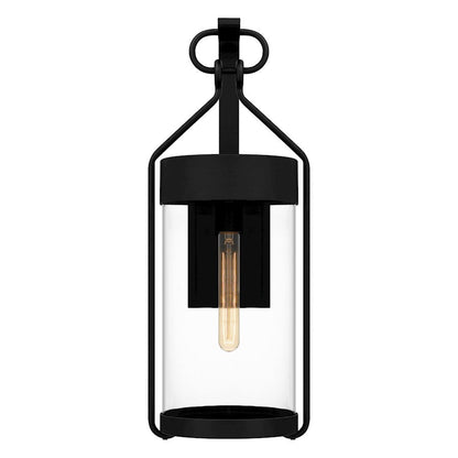 Corbin 1 Light Outdoor Lantern, Earth Black/Clear