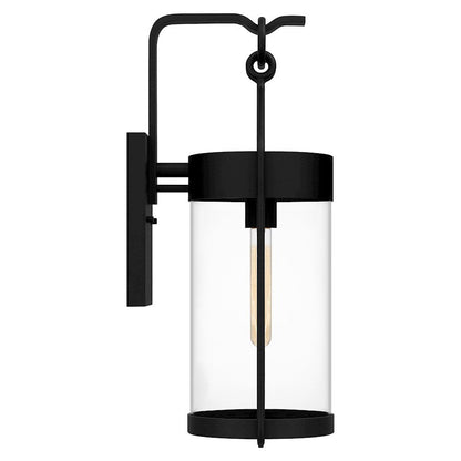 Corbin 1 Light Outdoor Lantern, Earth Black/Clear