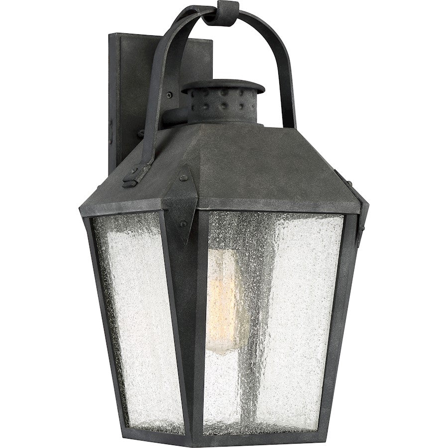 Carriage 1 Light Outdoor Wall Lantern, Mottled Black