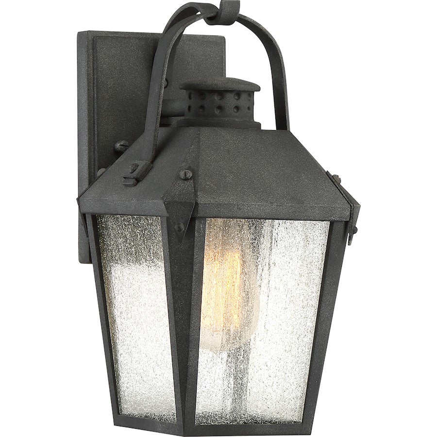 Carriage 1 Light Outdoor Wall Lantern, Mottled Black