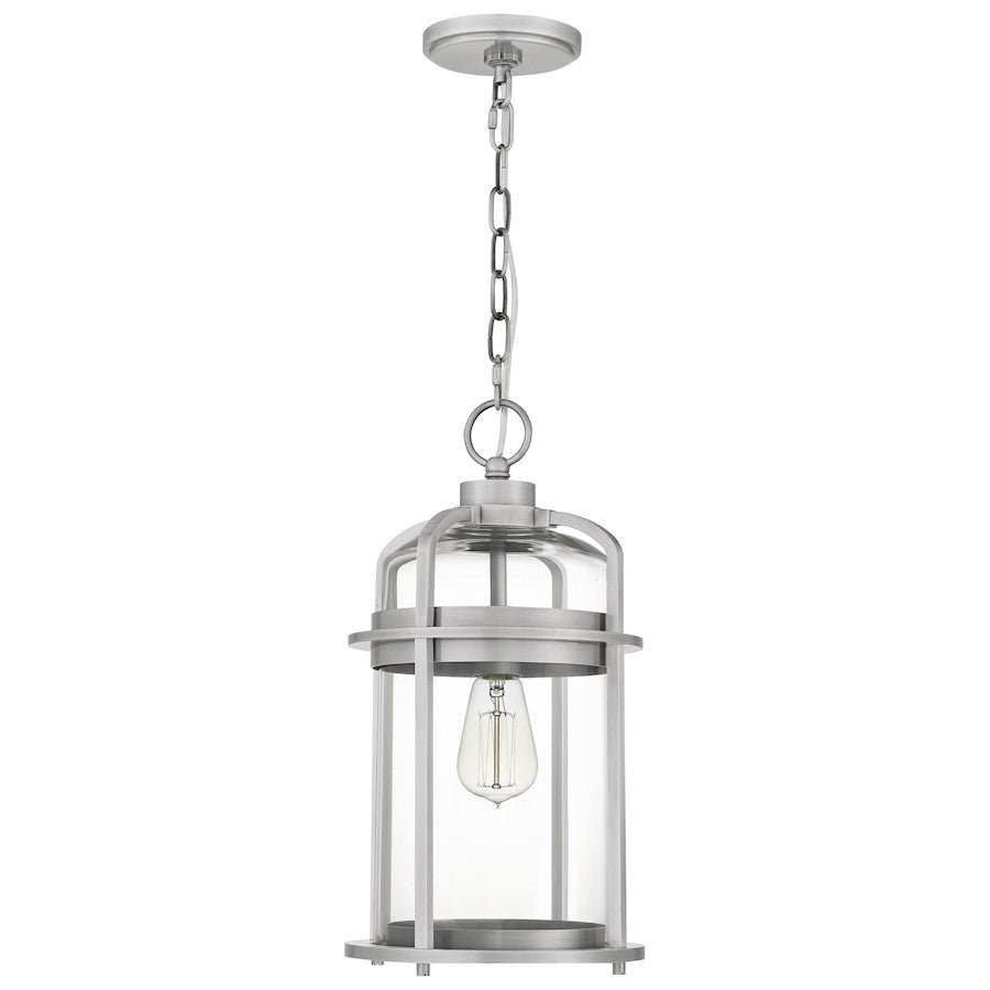 Carrington 1 Light Mini Pendant, Industrial Aluminum/Clear