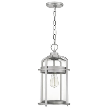 Carrington 1 Light Mini Pendant, Industrial Aluminum/Clear