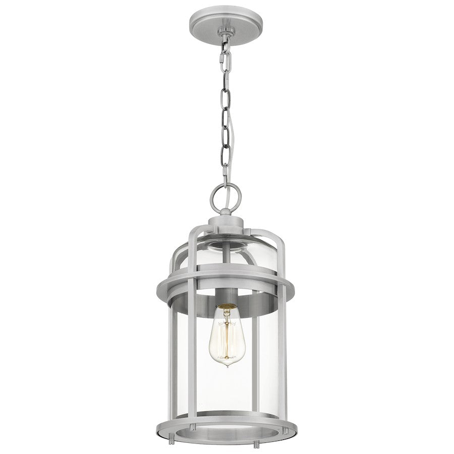 Carrington 1 Light Mini Pendant, Industrial Aluminum/Clear