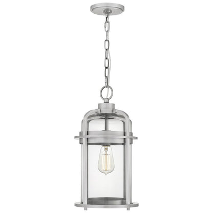 Carrington 1 Light Mini Pendant, Industrial Aluminum/Clear