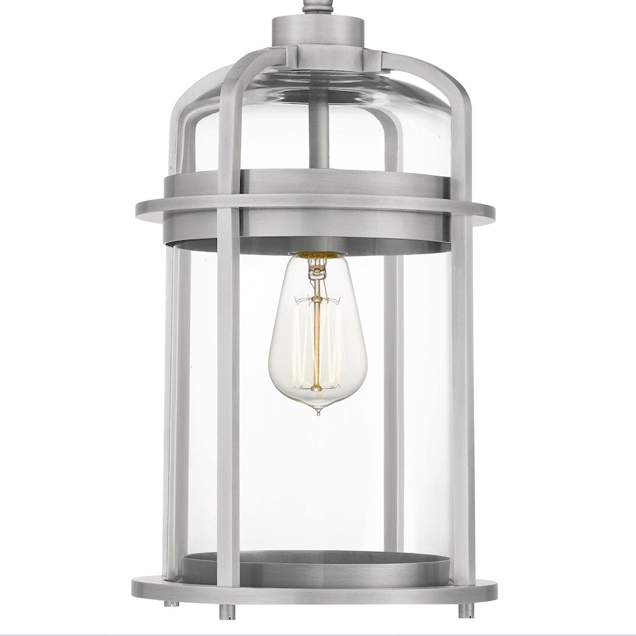 Carrington 1 Light Mini Pendant, Industrial Aluminum/Clear