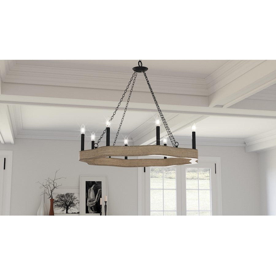 Quoizel Croix 6 Light Chandelier, Matte Black - CRX5027MBK