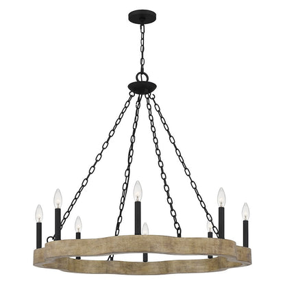 Quoizel Croix 8 Light Chandelier, Matte Black - CRX5036MBK