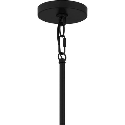 Cunningham 6 Light Chandelier, Matte Black/Clear Crystal