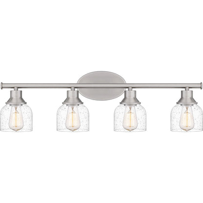 Quoizel Caverly 4 Light Bath Light, Brushed Nickel/Clear Seedy - CVL8631BN