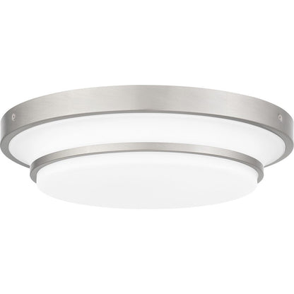 Cromwell Flush Mount, Nickel/White Painted Etched