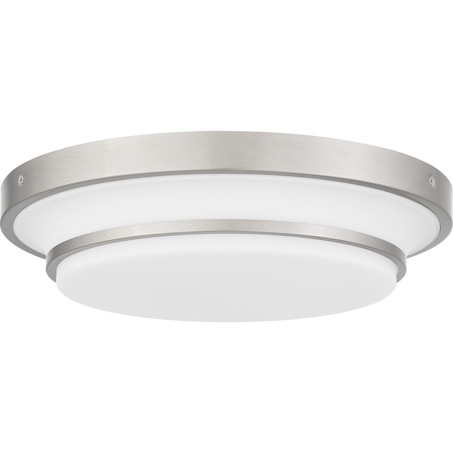 Cromwell Flush Mount, Nickel/White Painted Etched