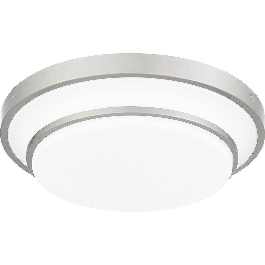 Cromwell Flush Mount, Nickel/White Painted Etched