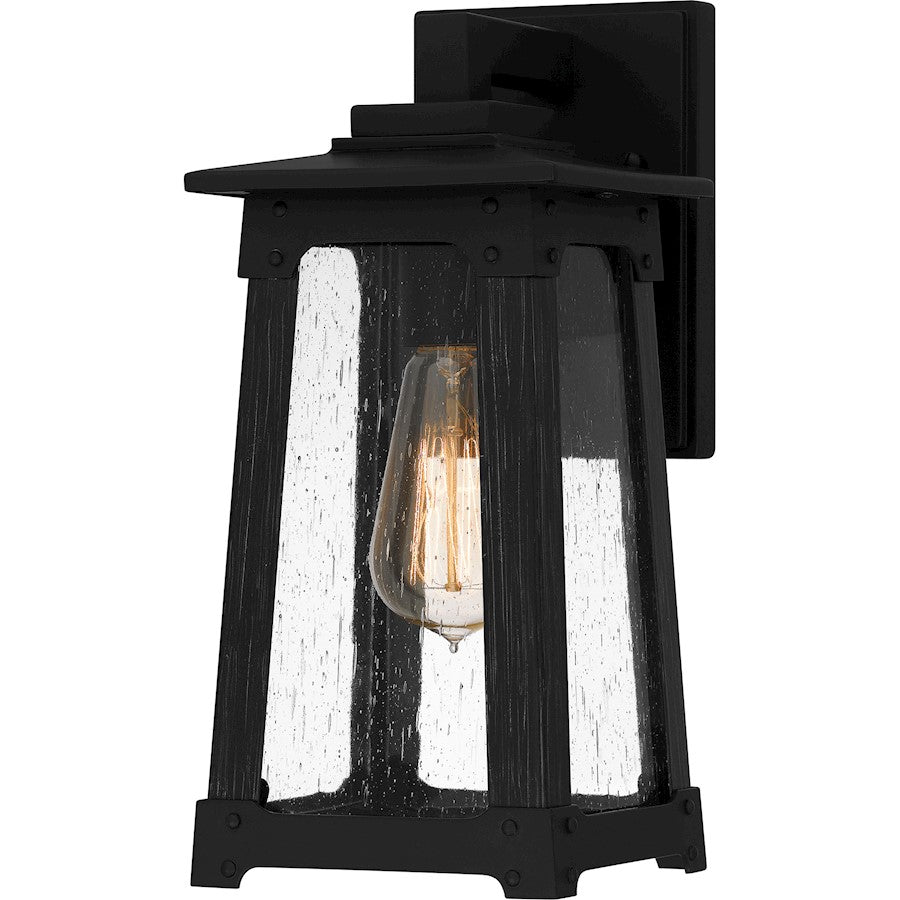 Quoizel Drescher 1 Light 12" Outdoor Lantern, Black/Clear Seedy - DCH8405MBK