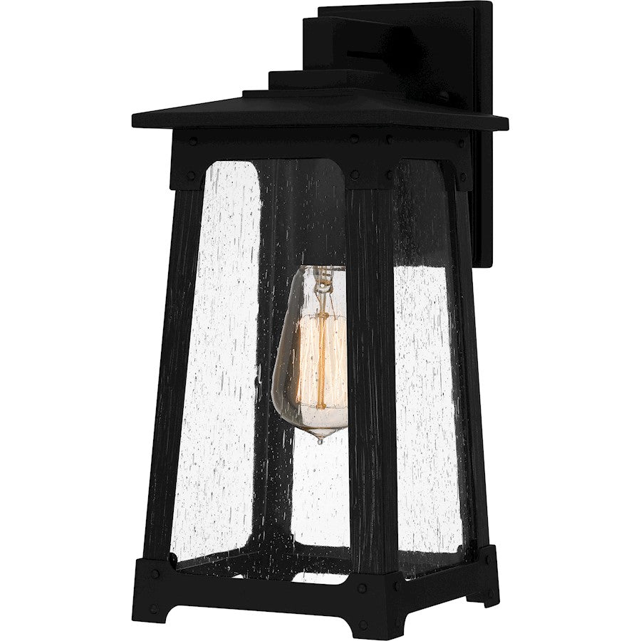 Quoizel Drescher 1 Light 14" Outdoor Lantern, Black/Clear Seedy - DCH8406MBK