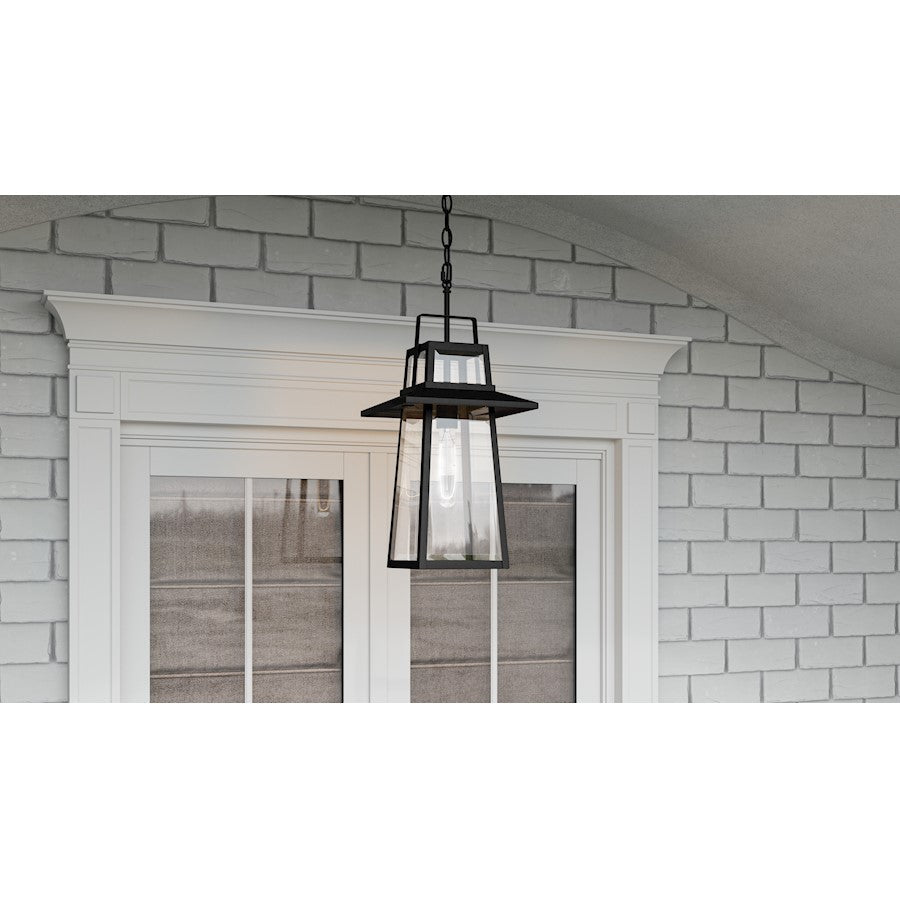 Devonport 1 Light 21" Outdoor Lantern, Matte Black/Beveled