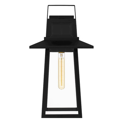 Devonport 1 Light Outdoor Lantern, Matte Black/Beveled