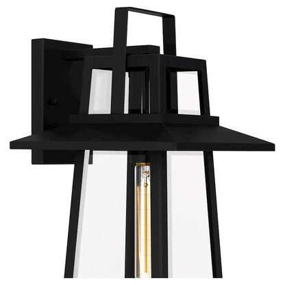 Devonport 1 Light Outdoor Lantern, Matte Black/Beveled