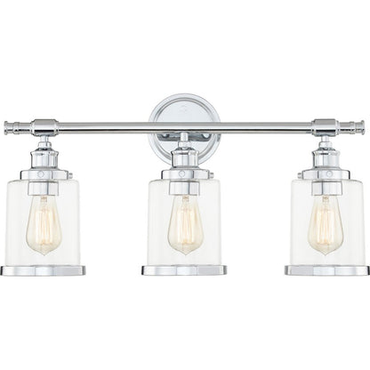 Quoizel Dixie 3 Light Bath Light, Polished Chrome/Clear - DIX8623C