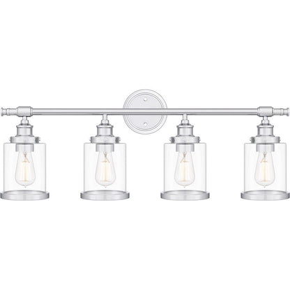 Quoizel Dixie 4 Light Bath Light, Polished Chrome/Clear - DIX8632C