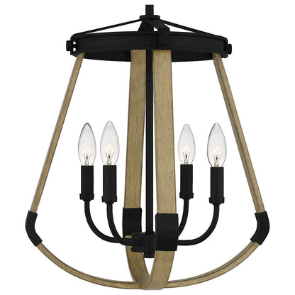 Demura 4 Light Pendant, Matte Black