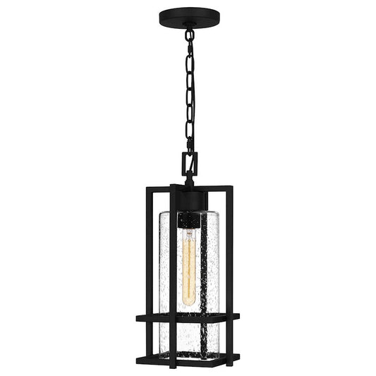 Damien 1 Light Mini Pendant, Earth Black/Clear Seeded