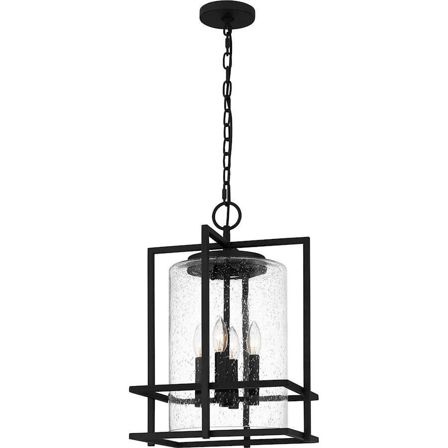 Damien 4 Light Pendant, Earth Black/Clear Seedy